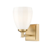 Z-Lite Oren 1 Light Vanity in Modern Gold color, Steel frame