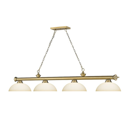 Z-Lite Cordon 4 Light Billiard, Steel Frame, Matte Opal Shade Color