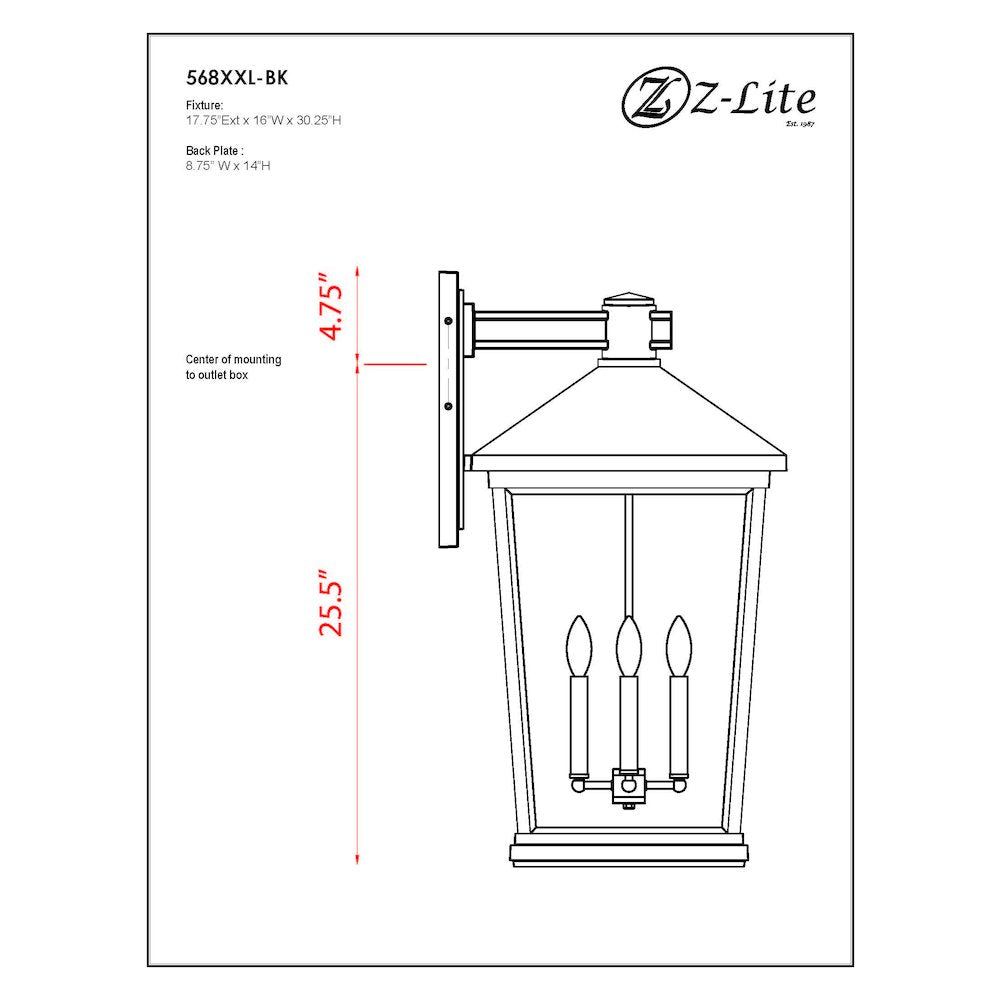 Z-Lite 4 Light Outdoor Wall Light