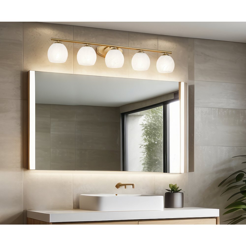 Z-Lite 5 Light Vanity, Modern Gold