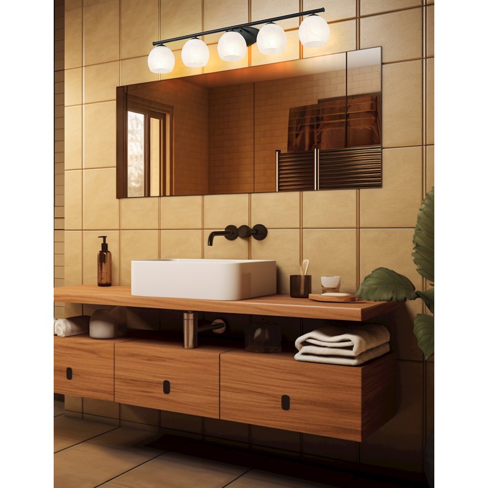 Z-Lite 5 Light Vanity, Matte Black