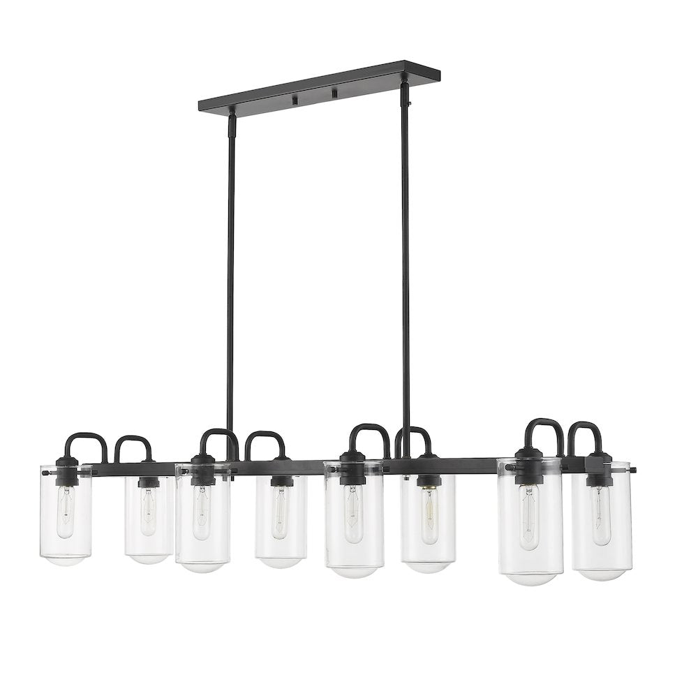 Z-Lite Delaney 8 Light Linear Chandelier, Matte Black