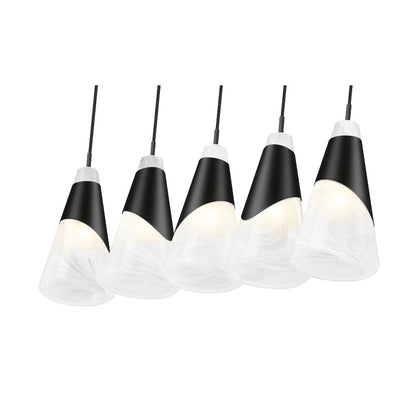 Z-Lite Aimie 5 Light Linear Chandelier, Matte Black