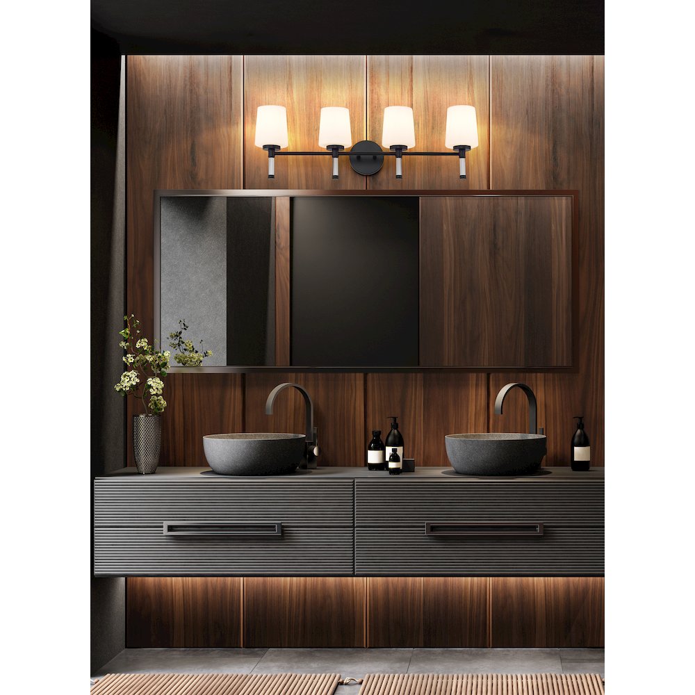 Z-Lite 4 Light Vanity, Matte Black