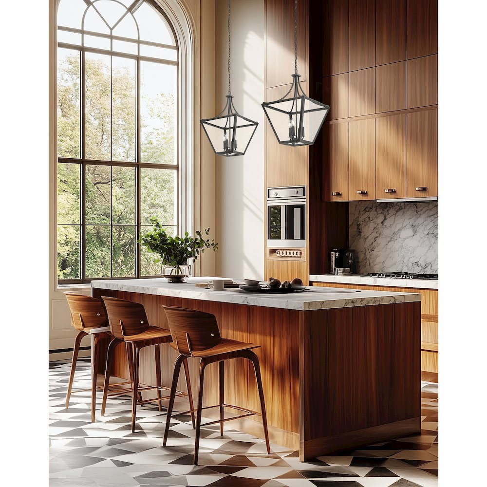 Z-Lite 4 Light Chandelier, Iron Ore
