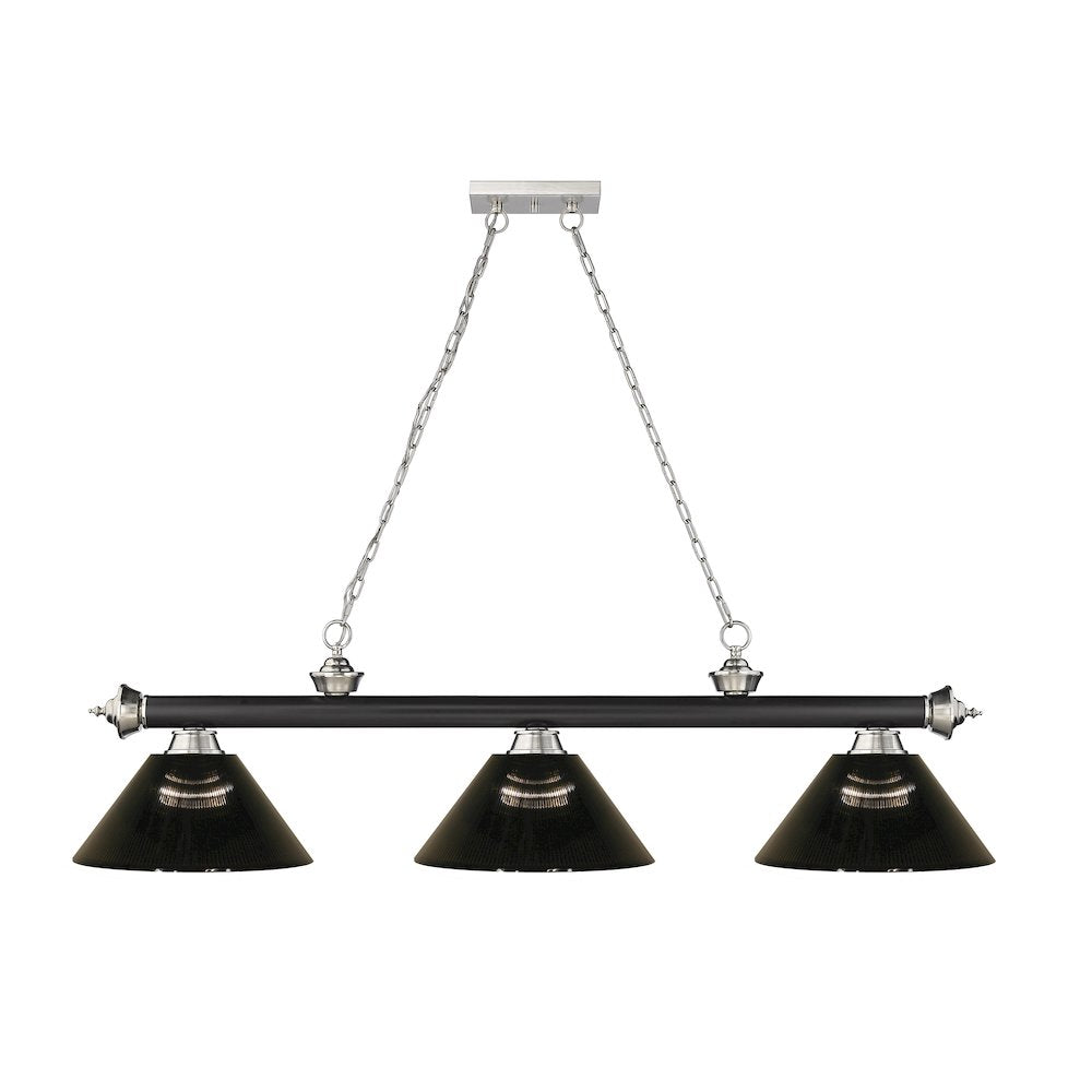 Z-Lite Cordon 3 Light Billiard, Steel Frame, Smoke Shade Color