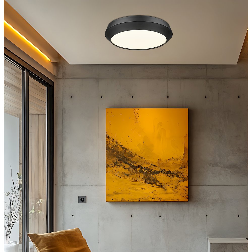Z-Lite 1 Light Flush Mount, Matte Black