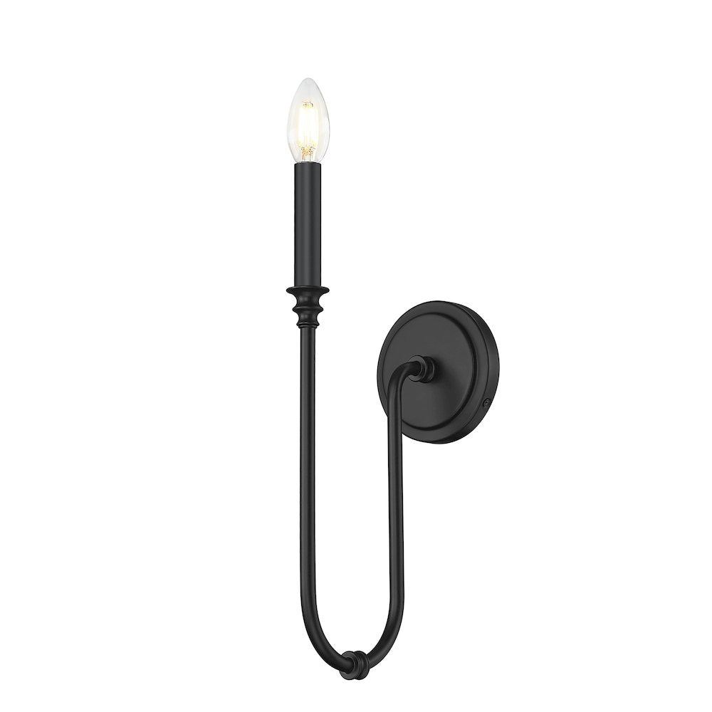 Z-Lite 1 Light Wall Sconce, Matte Black