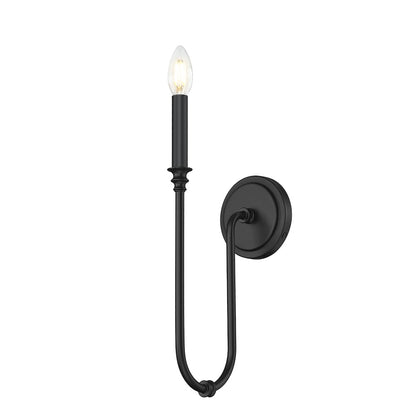 Z-Lite 1 Light Wall Sconce, Matte Black