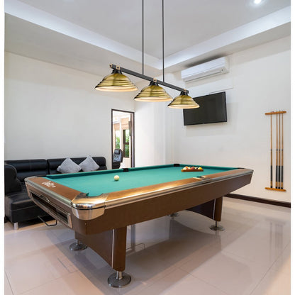 Z-Lite Bronte 3 Light Billiard, Steel Frame, Rubbed Brass Shade Color