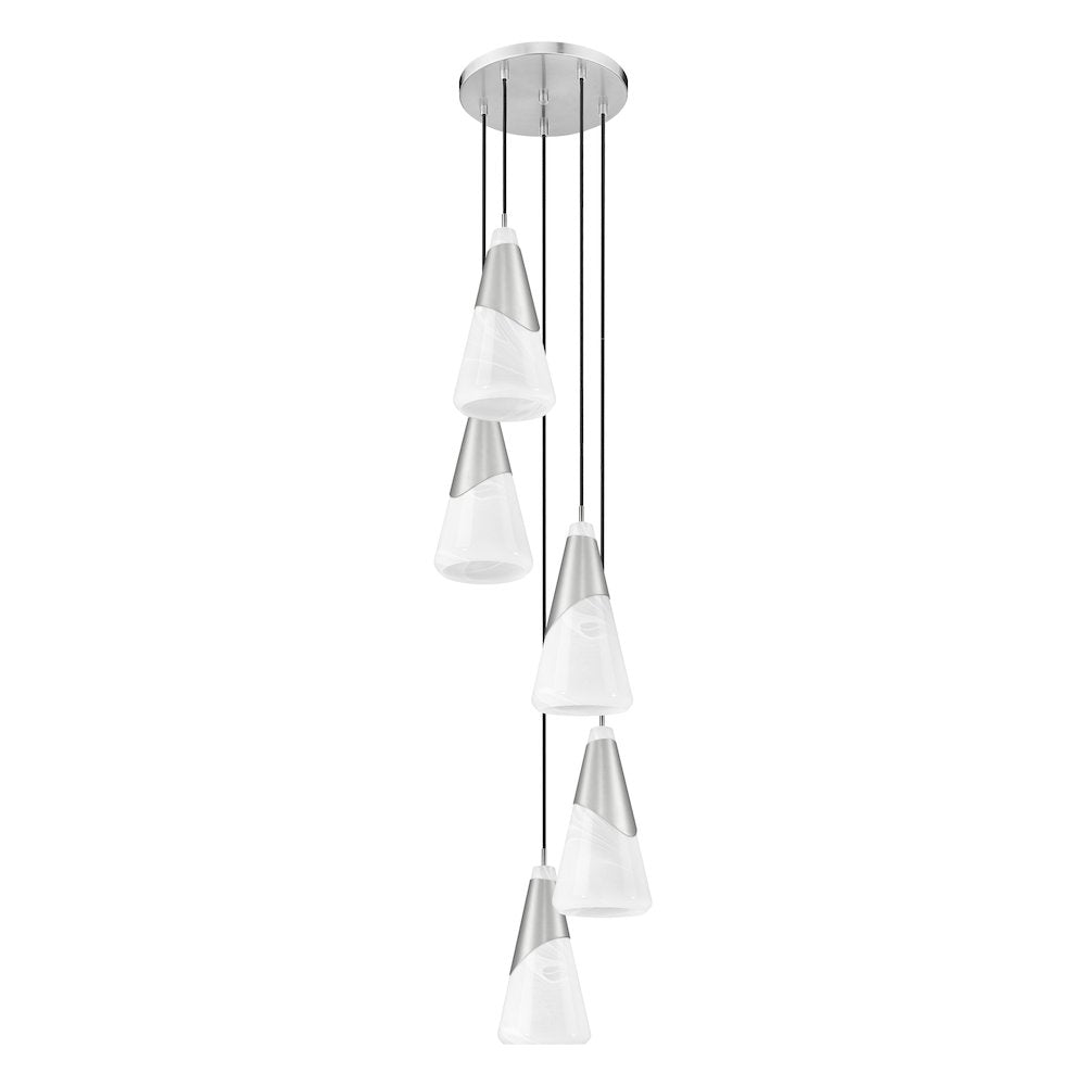 Z-Lite Aimie 5 Light Chandelier, Brushed Nickel