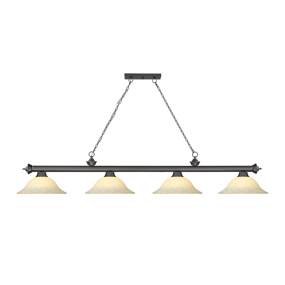 Z-Lite Cordon 4 Light Billiard, Steel Frame, Golden Mottle Shade Color