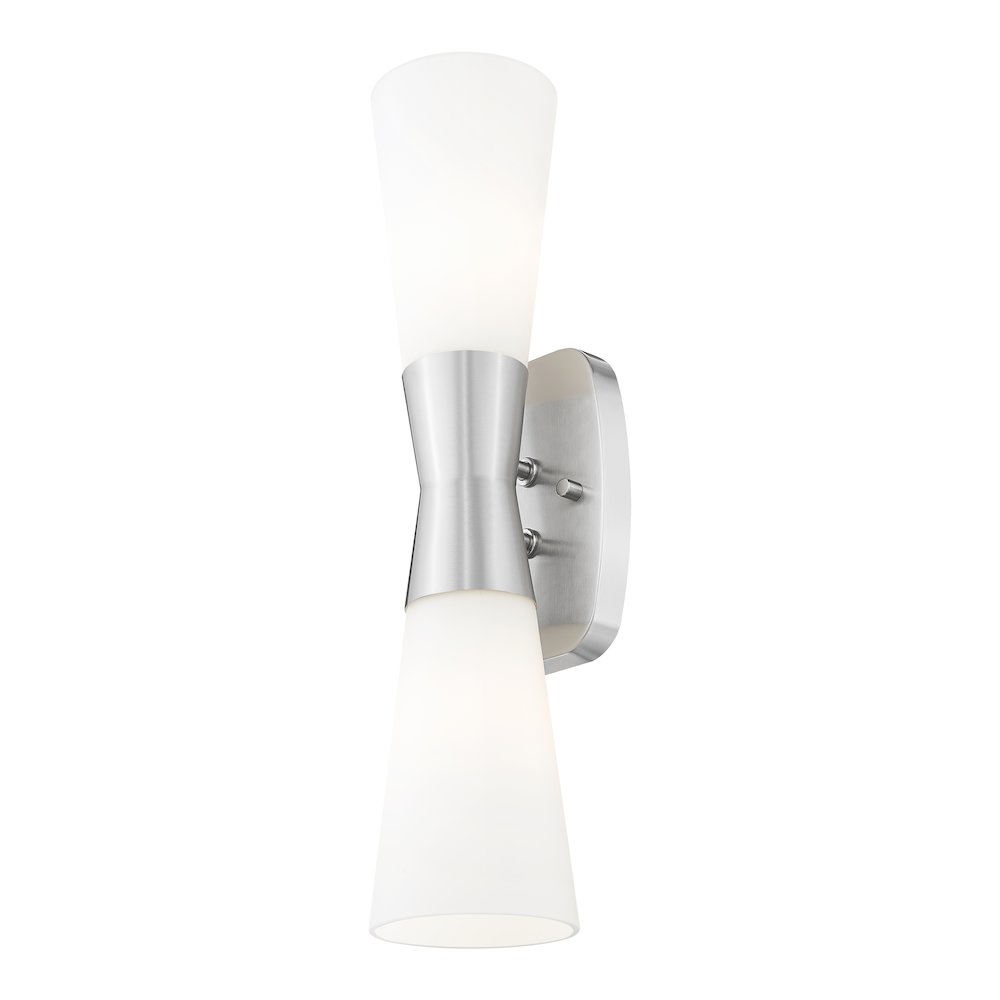 Z-Lite 2 Light Wall Sconce, Brushed Nickel