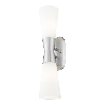 Z-Lite 2 Light Wall Sconce, Brushed Nickel