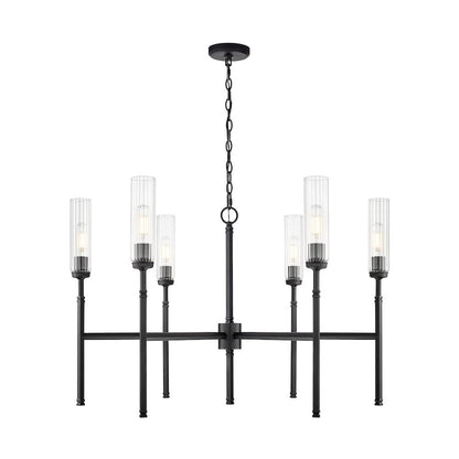 Z-Lite 6 Light Chandelier, Matte Black