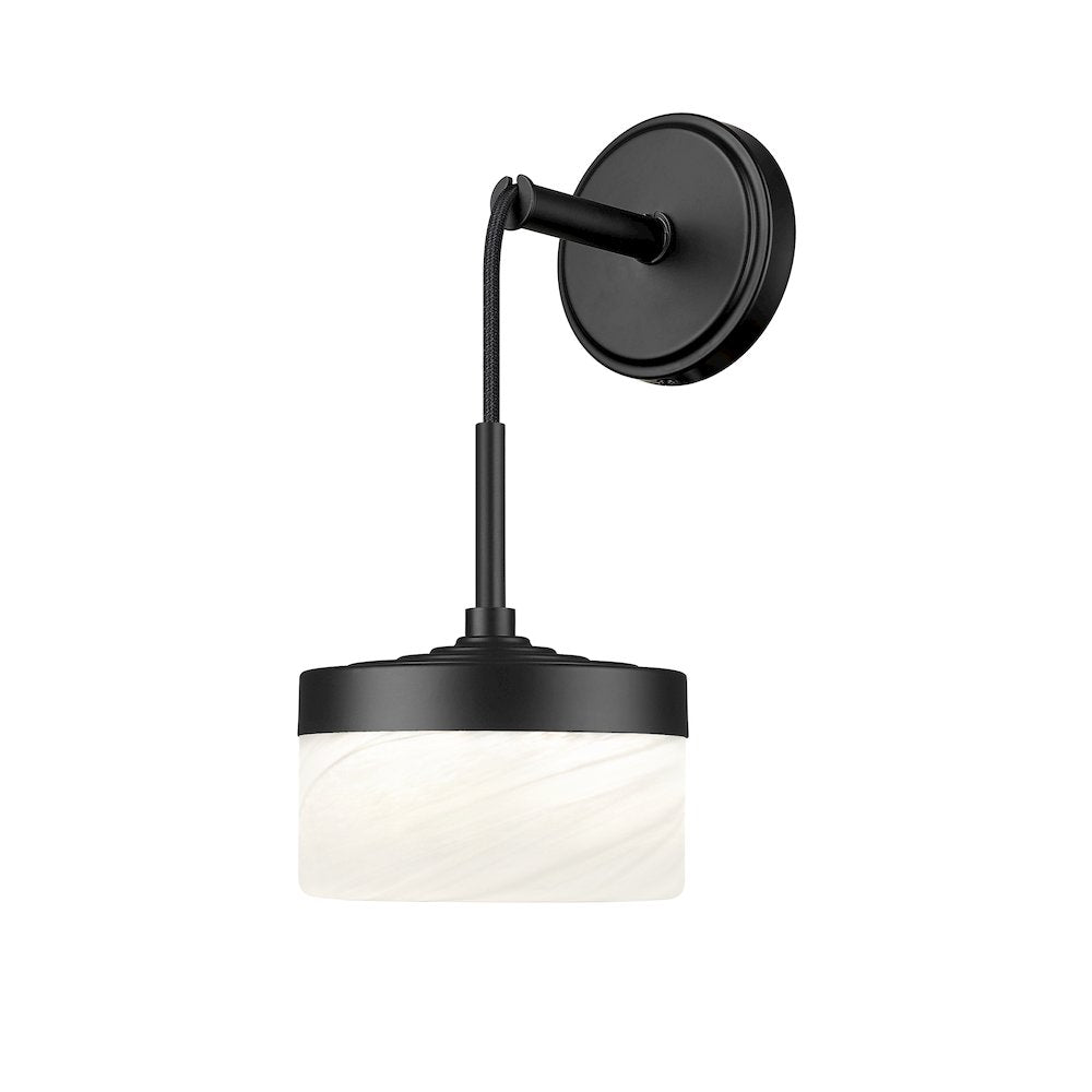 Z-Lite 1 Light Wall Sconce, Matte Black