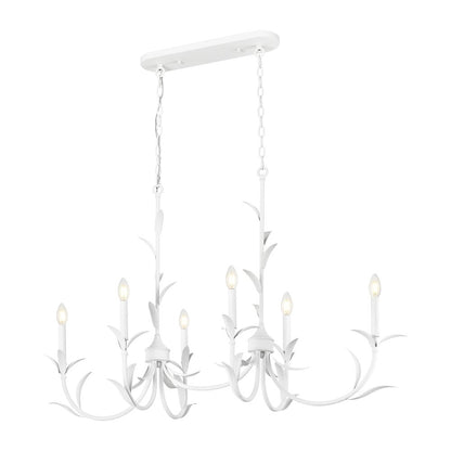 Z-Lite 6 Light Linear Chandelier, Textured White