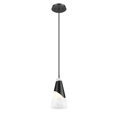 Z-Lite Aimie 1 Light Pendant, Matte Black
