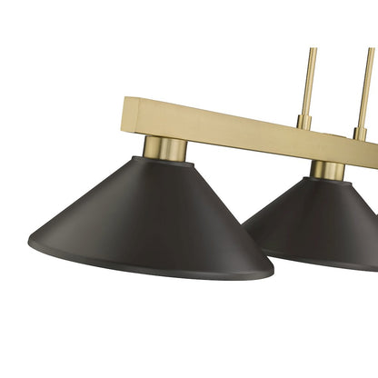 Z-Lite Cobalt 3 Light Billiard, Steel Frame, Bronze Shade Color