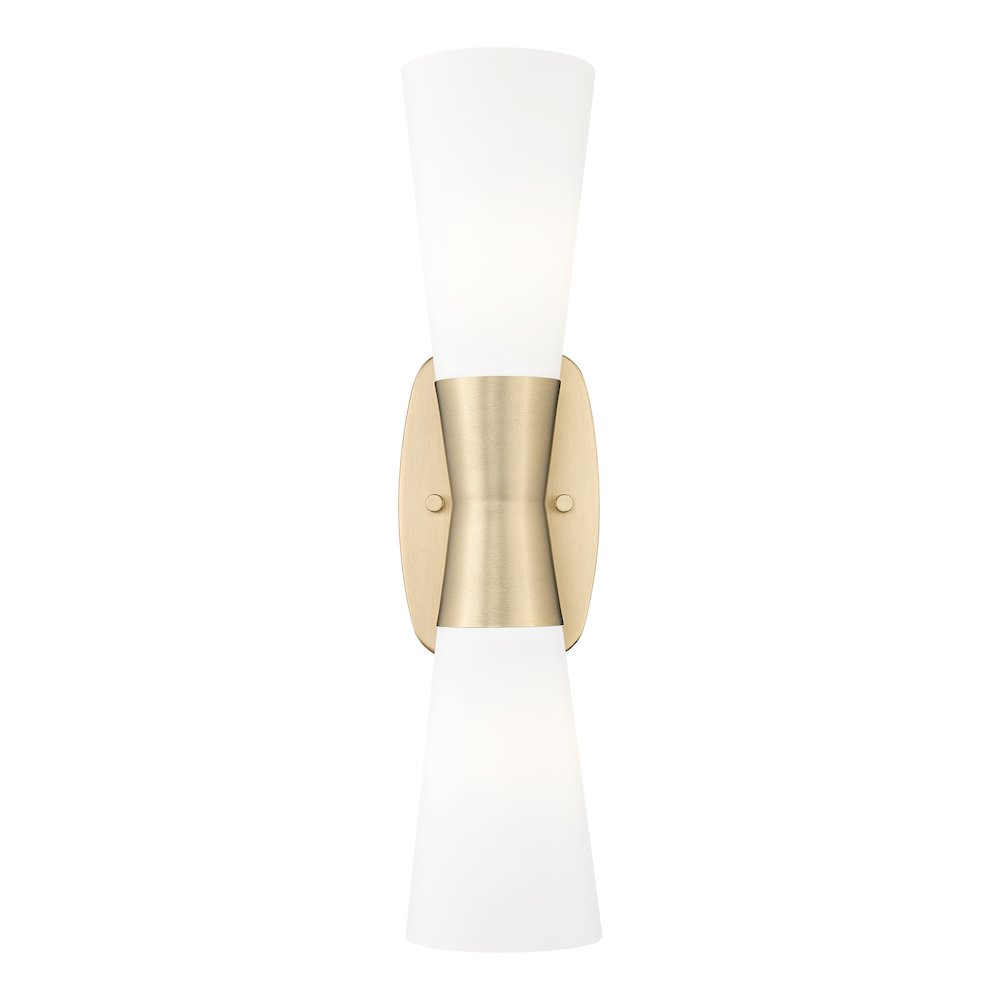 Z-Lite 2 Light Wall Sconce, Modern Gold
