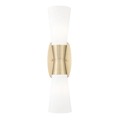 Z-Lite 2 Light Wall Sconce, Modern Gold