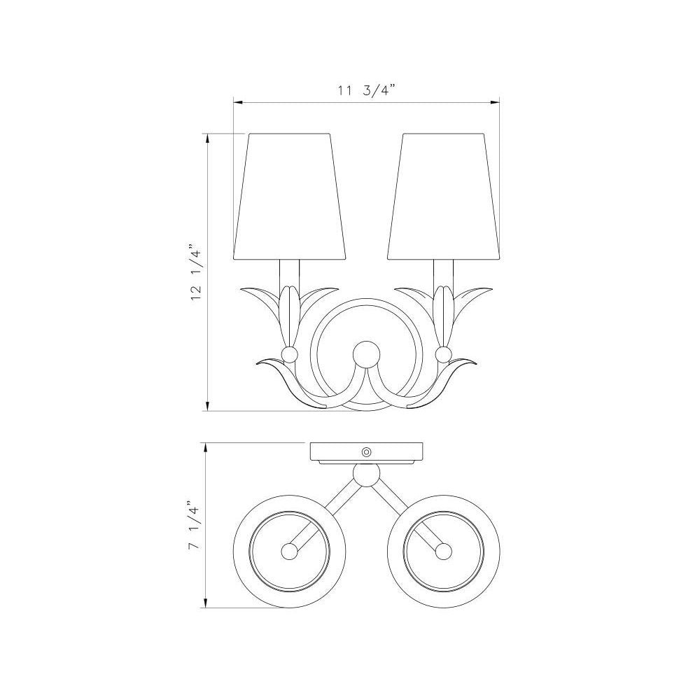 Z-Lite 2 Light Wall Sconce, Textured White