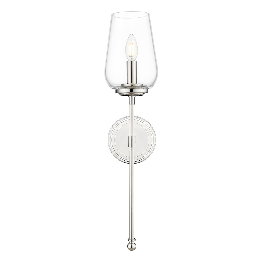 Z-Lite 1 Light Wall Sconce, Polished Nickel