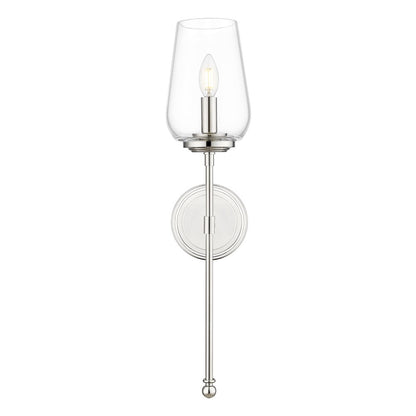 Z-Lite 1 Light Wall Sconce, Polished Nickel