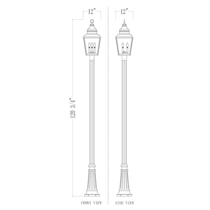 Z-Lite 3 Light Outdoor Post Mounted Fixture, Sand Black