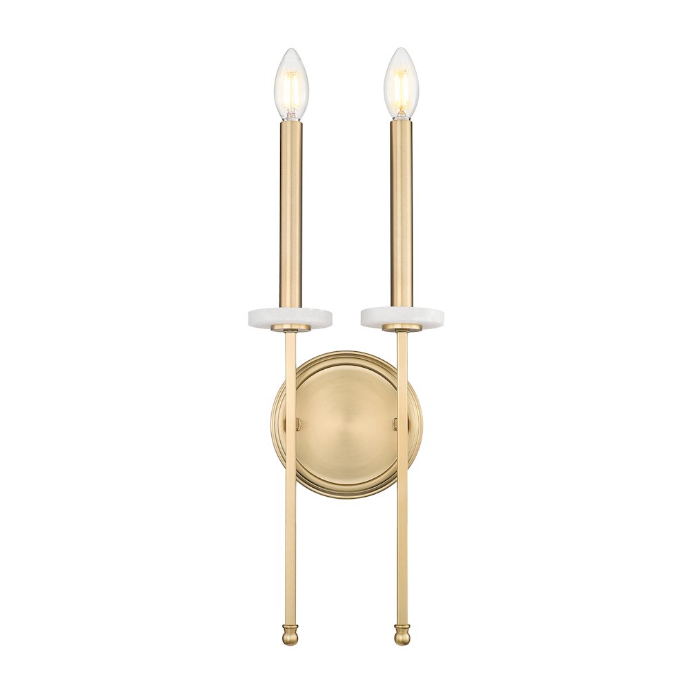 Z-Lite 2 Light Wall Sconce, Mordern Gold