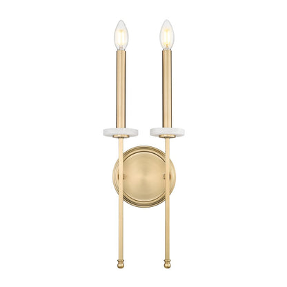 Z-Lite 2 Light Wall Sconce, Mordern Gold