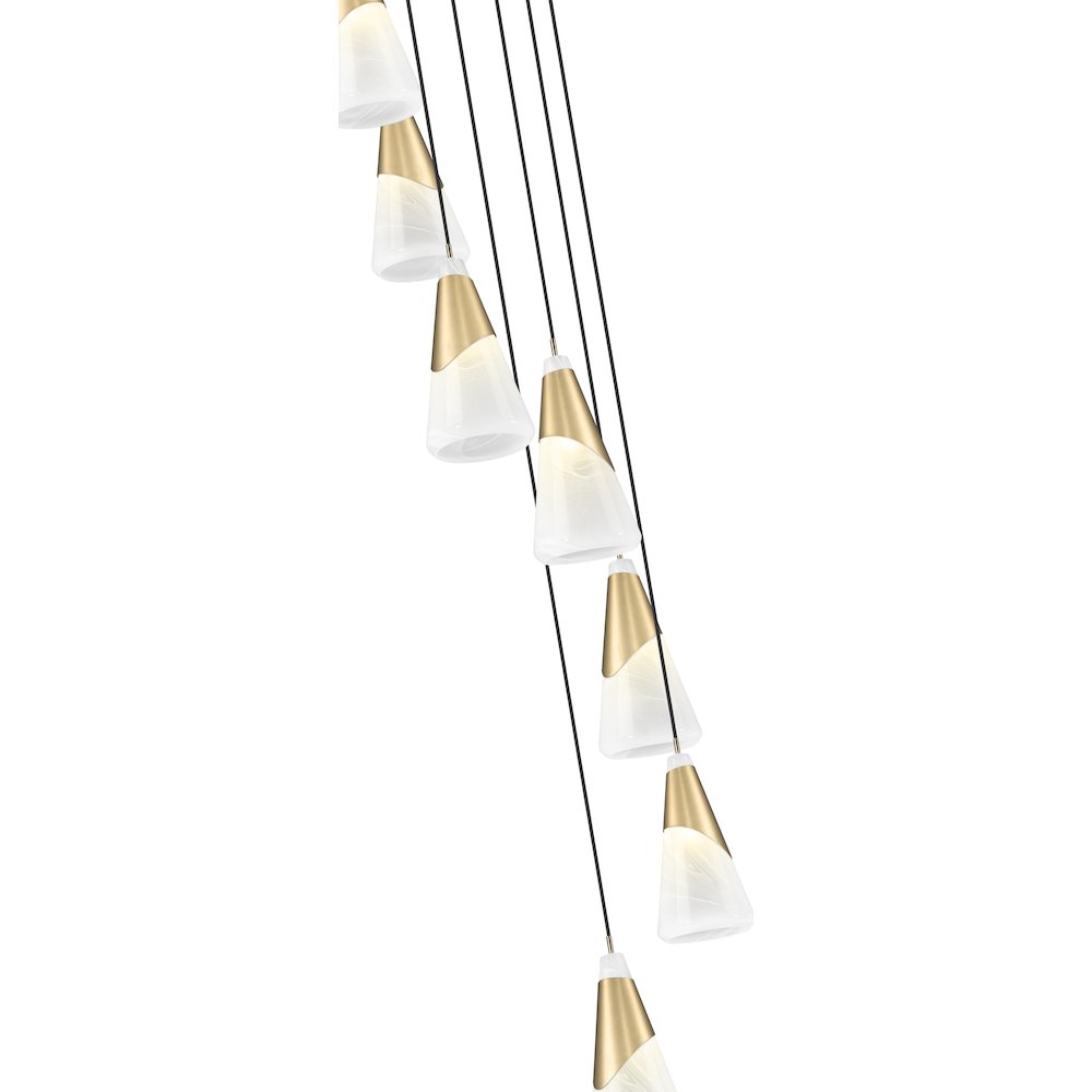 Z-Lite Aimie 7 Light Chandelier, Modern Gold