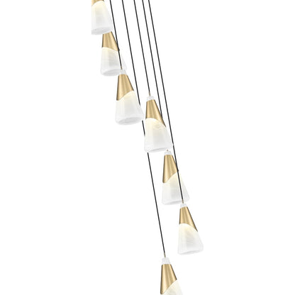 Z-Lite Aimie 7 Light Chandelier, Modern Gold
