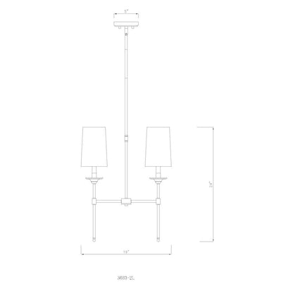 Z-Lite 2 Light Linear Chandelier