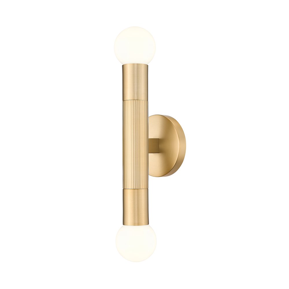 Z-Lite Stari 2 Light Wall Sconce in Modern Gold color, Steel frame