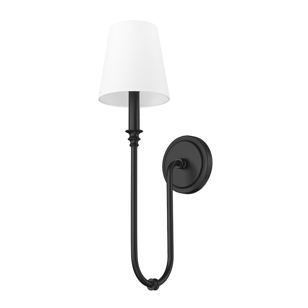 Z-Lite 1 Light Wall Sconce, Matte Black