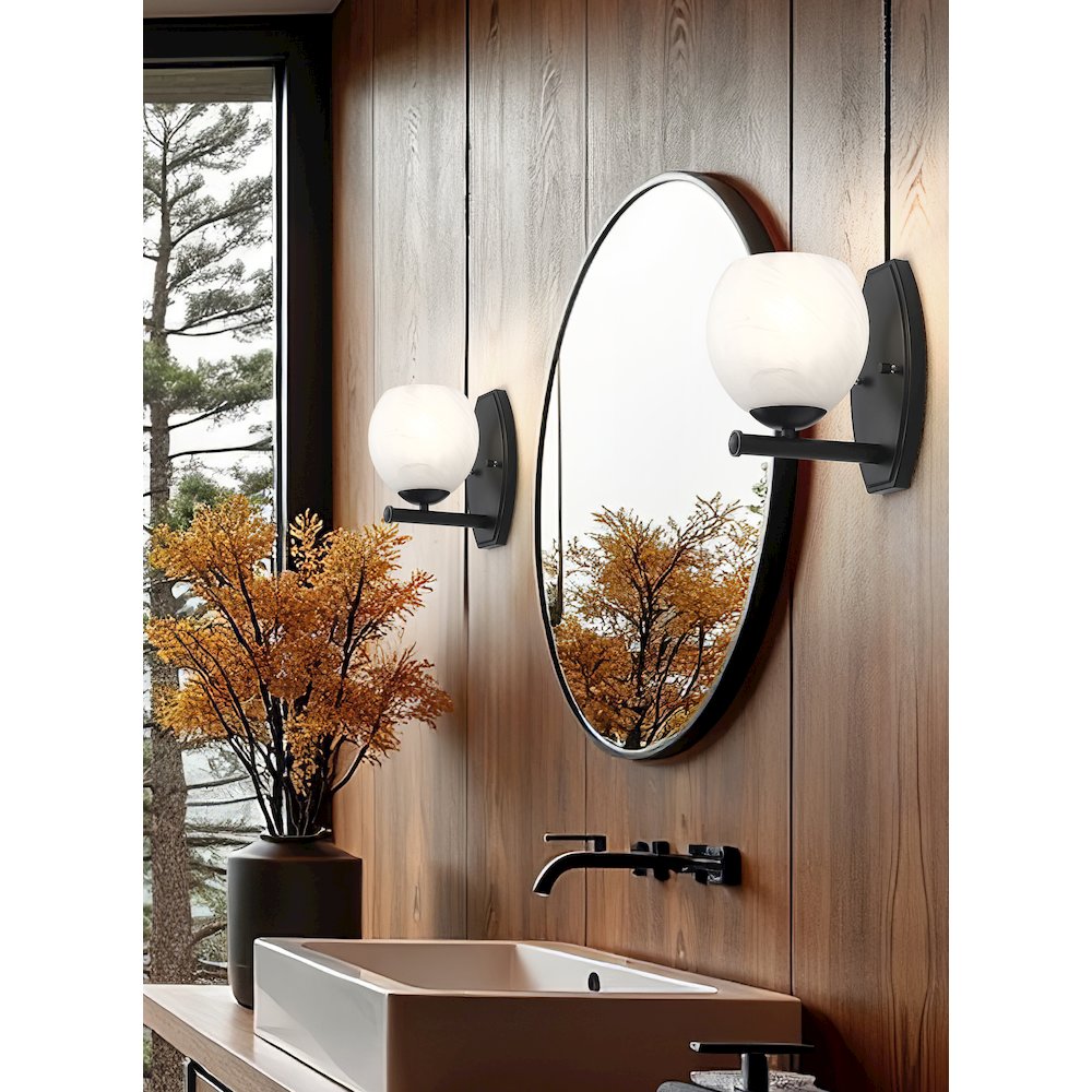 Z-Lite 1 Light Wall Sconce, Matte Black