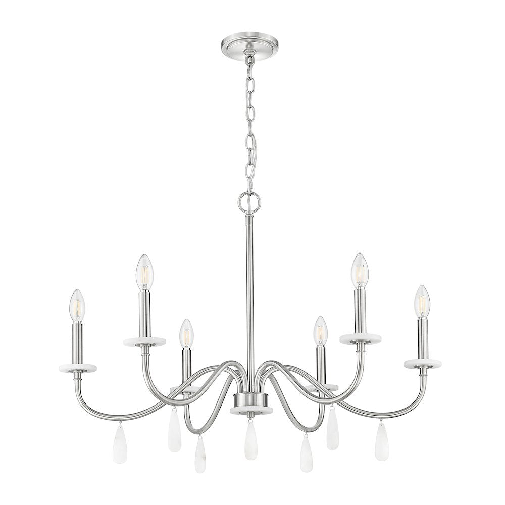 Z-Lite 6 Light Chandelier, Brushed Nickel