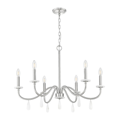 Z-Lite 6 Light Chandelier, Brushed Nickel