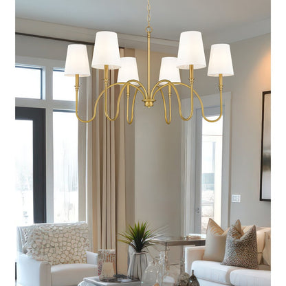 Z-Lite 6 Light Chandelier, Rubbed Brass