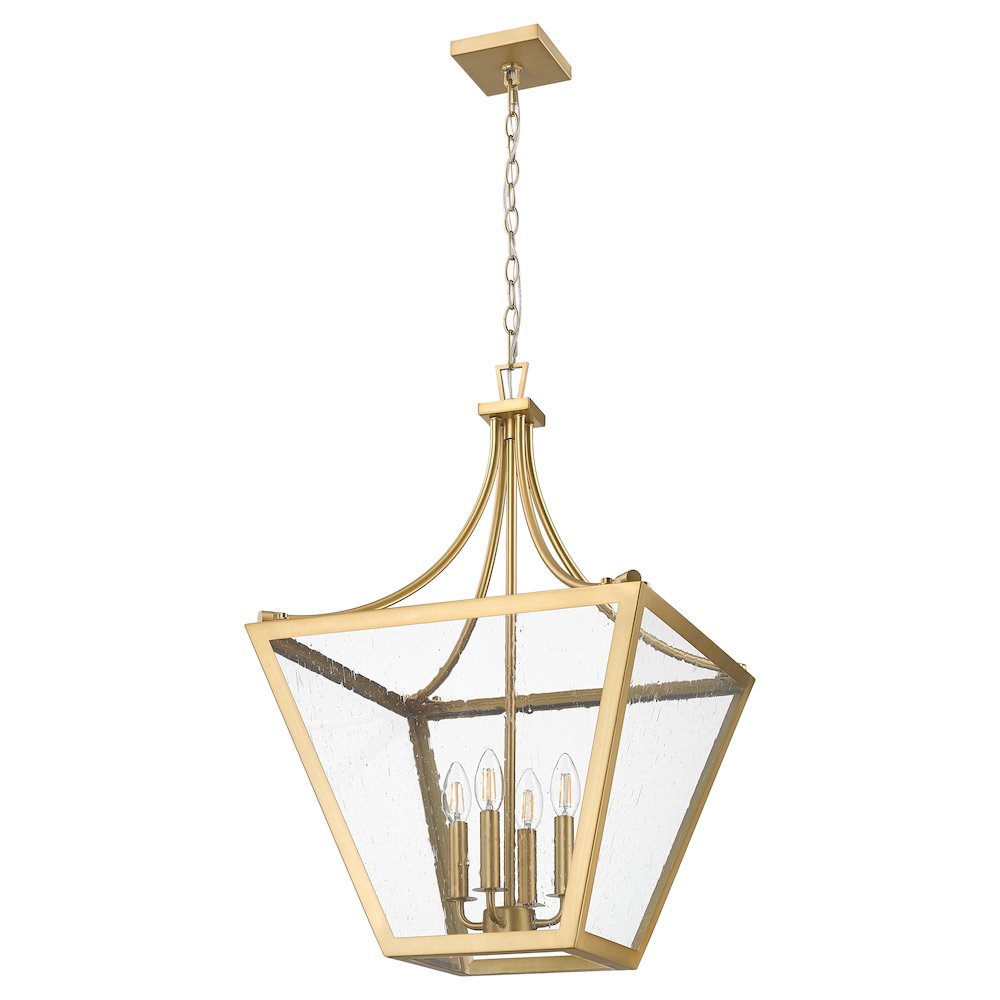Z-Lite 4 Light Chandelier, Rubbed Brass