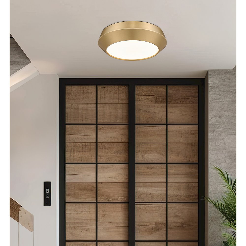 Z-Lite 1 Light Flush Mount, Modern Gold