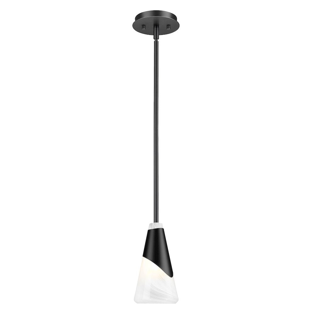 Z-Lite Aimie 1 Light Pendant, Matte Black