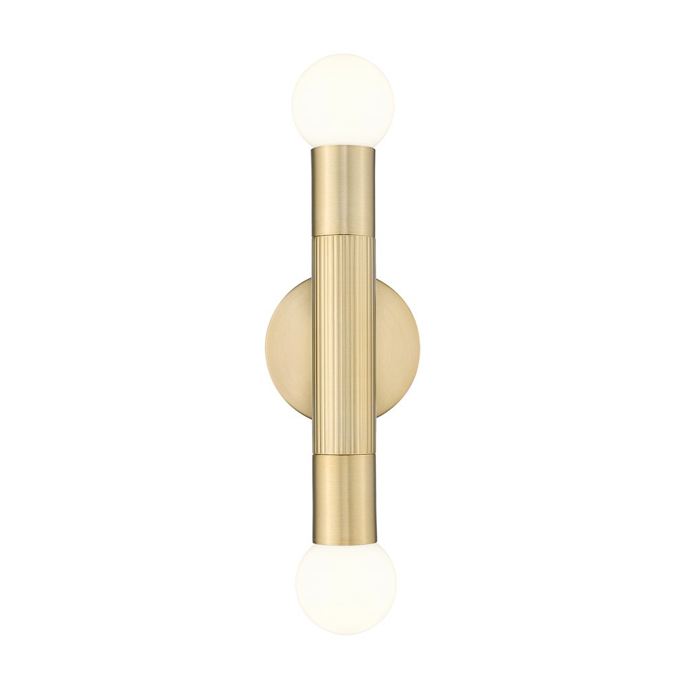 Z-Lite Stari 2 Light Wall Sconce in Modern Gold color, Steel frame