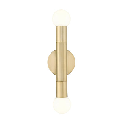 Z-Lite Stari 2 Light Wall Sconce in Modern Gold color, Steel frame