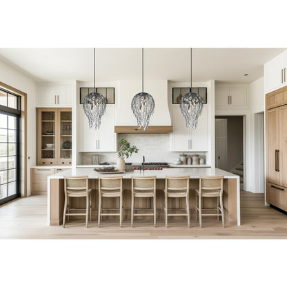 Z-Lite 6 Light Pendant, Matte Black
