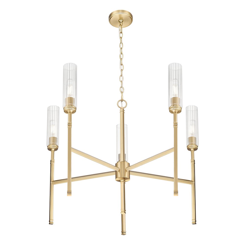 Z-Lite 5 Light Chandelier, Modern Gold