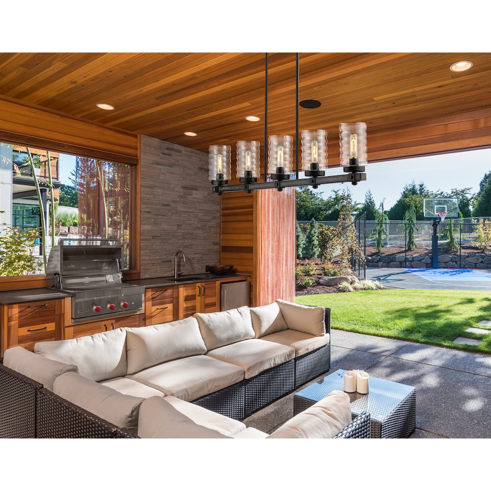 Z-Lite 5 Light Outdoor Linear Chandelier