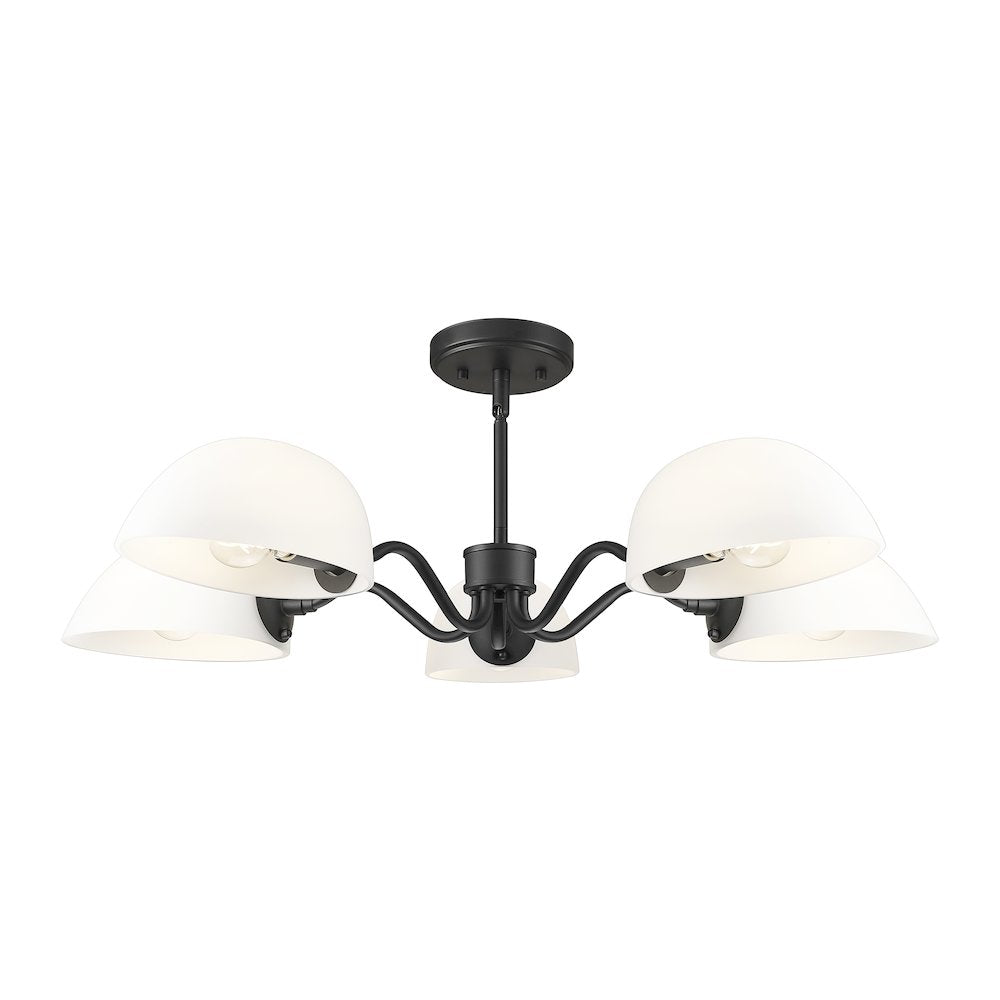 Z-Lite 5 Light Chandelier, Matte Black