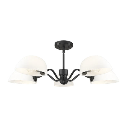 Z-Lite 5 Light Chandelier, Matte Black